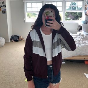 maroon tillys windbreaker
